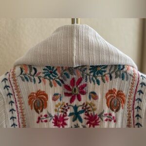 JOHNNY WAS Biya Embroidered Leonne Wrap Cardigan / Size XS